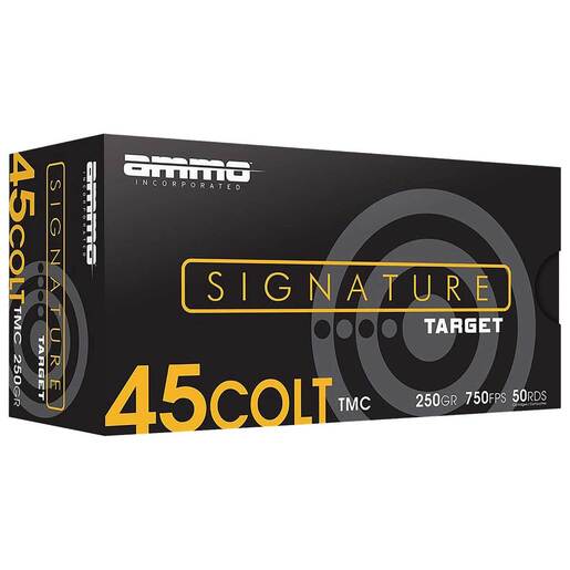 Ammo Inc Signature Line 45 (Long) Colt 250gr TMC Handgun Ammo – 50 Rounds