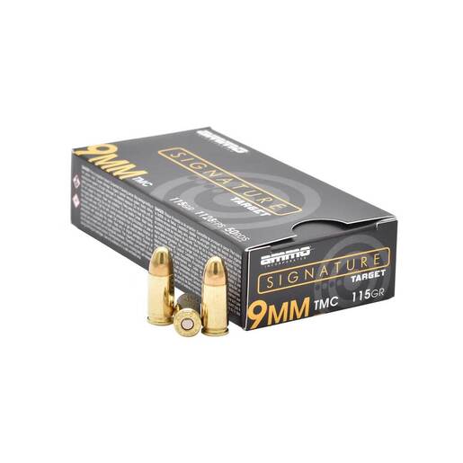 Ammo Inc Signature Line 9mm Luger 115gr TMC Handgun Ammo Ammo - 50 Rounds 50 Rounds Ammo