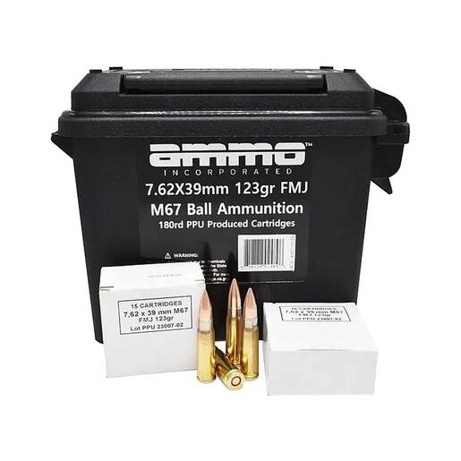Ammo Inc Signature Range 7.62x39mm 123gr FMJ Centerfire Rifle Ammo – 180 Rounds
