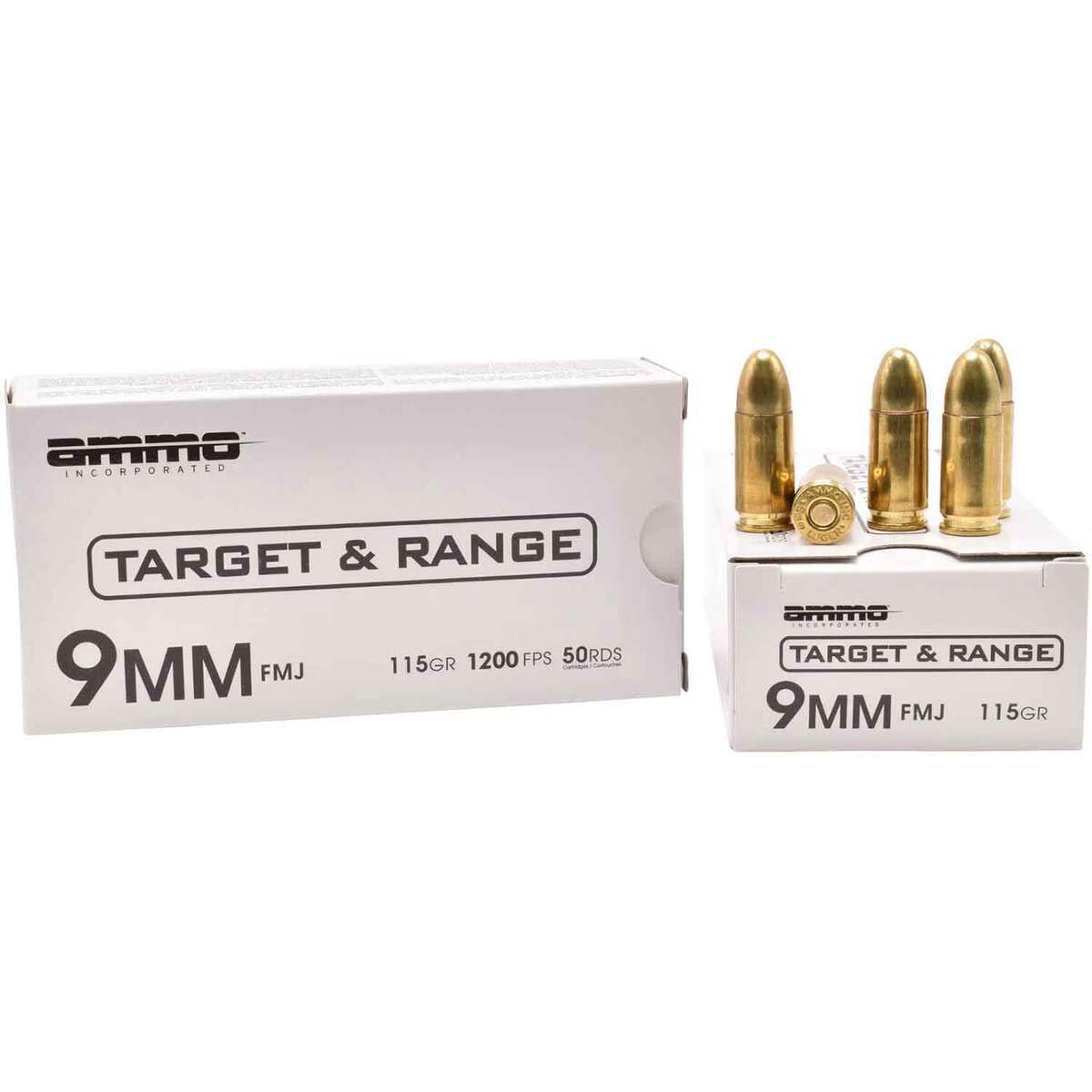 Ammo Inc Target and Range 9mm Luger 115gr FMJ Handgun Ammo - 50 Rounds Ammo Inc Target and Range 9mm Luger 115gr FMJ Handgun Ammo - 50 Rounds