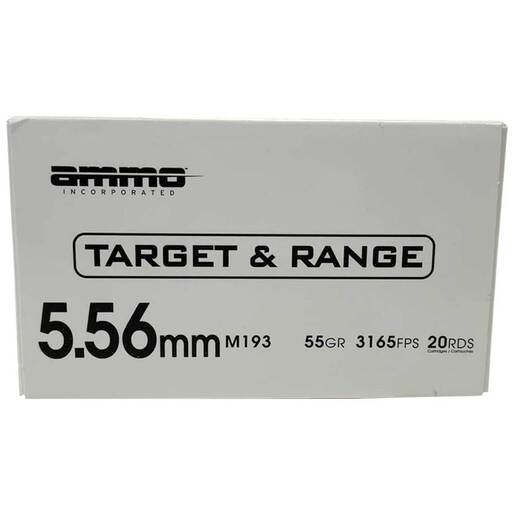 Ammo Inc Target & Range 5.56mm NATO 55gr FMJ Rifle Ammo Ammo - 20 Count 20 Count Ammo