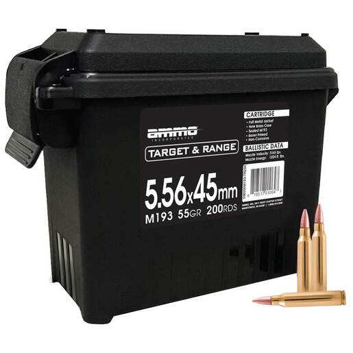 Ammo Inc Target & Range 5.56mm NATO 55gr FMJ Rifle Ammo Ammo - 200 Rounds 200 Rounds Ammo