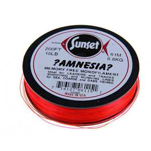 Sunset Amnesia Leader - 25lb, Fluorescent Red, 200yds