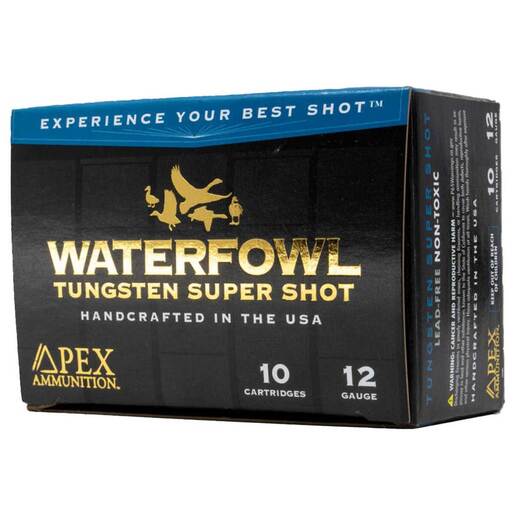 Apex Ammunition Tungsten Super Shot 12 Gauge 3in #8 1oz Waterfowl Shotshells – 10 Rounds – #8