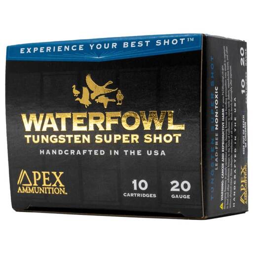 Apex Ammunition Tungsten Super Shot 20 Gauge 3in #8 3/4oz Waterfowl Shotshells – 10 Rounds – #8