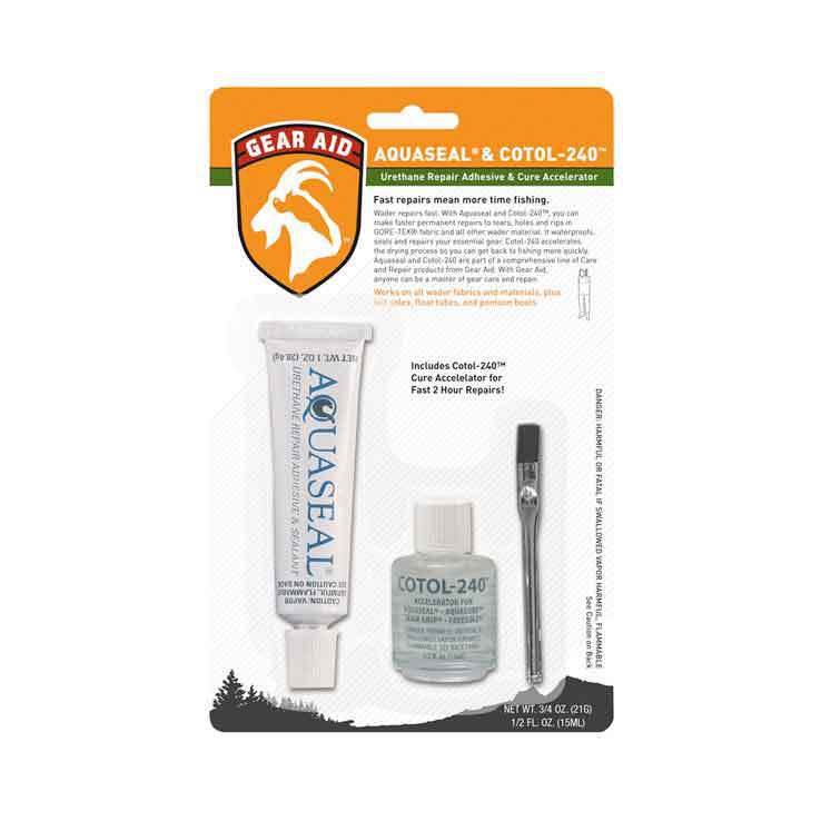 Aquaseal Wader Repair Urethane Repair Adhesive & Sealant with Cotol Combo