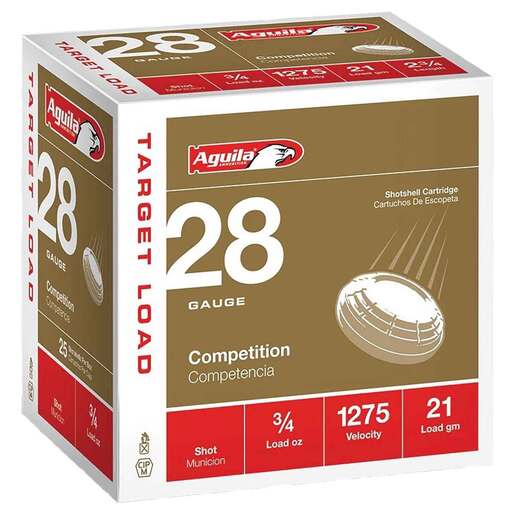 Aquila Competition 28 Gauge 2-3/4in #7.5 3/4oz Target Shotshells – 25 Rounds – #7.5