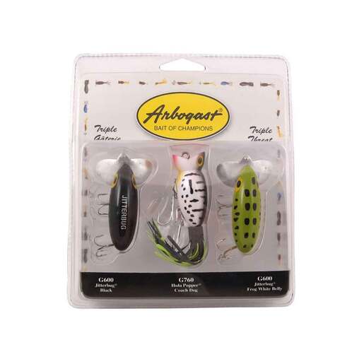 Arbogast Triple Threat 3 Pack Topwater Hard Bait