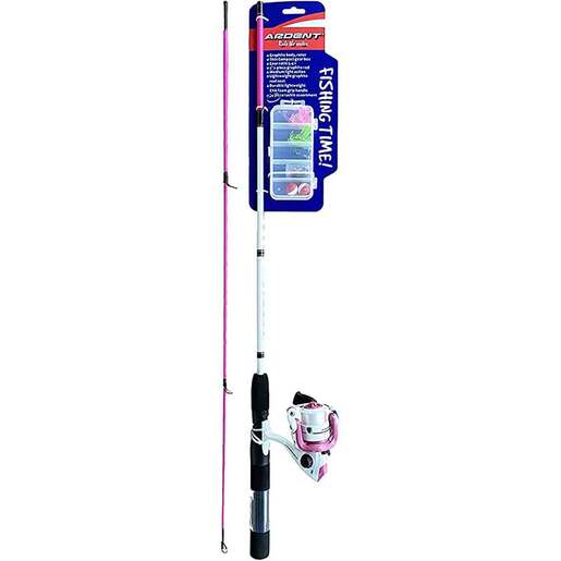 Ardent Outdoors Fishing Time Kids Spinning Rod and Real Combo - Pink - Ardent