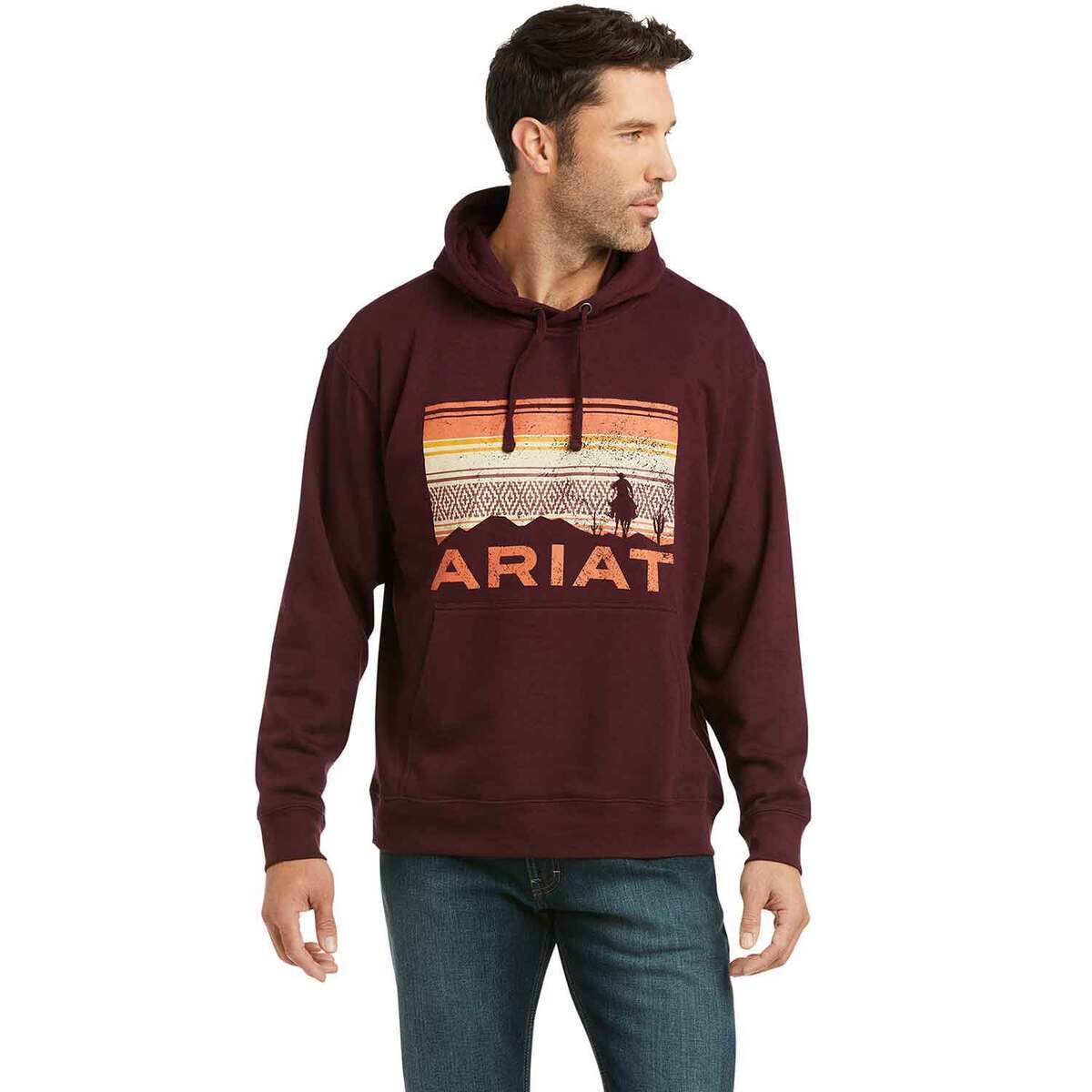 Ariat Men's Basic Southwest Scenic Logo Casual Hoodie Ariat Men's Basic Southwest Scenic Logo Casual Hoodie
