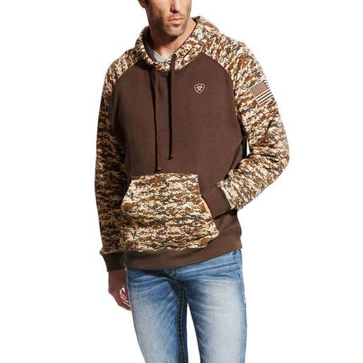 Ariat Men's Cold Series Patriot Casual Hoodie - Tan L