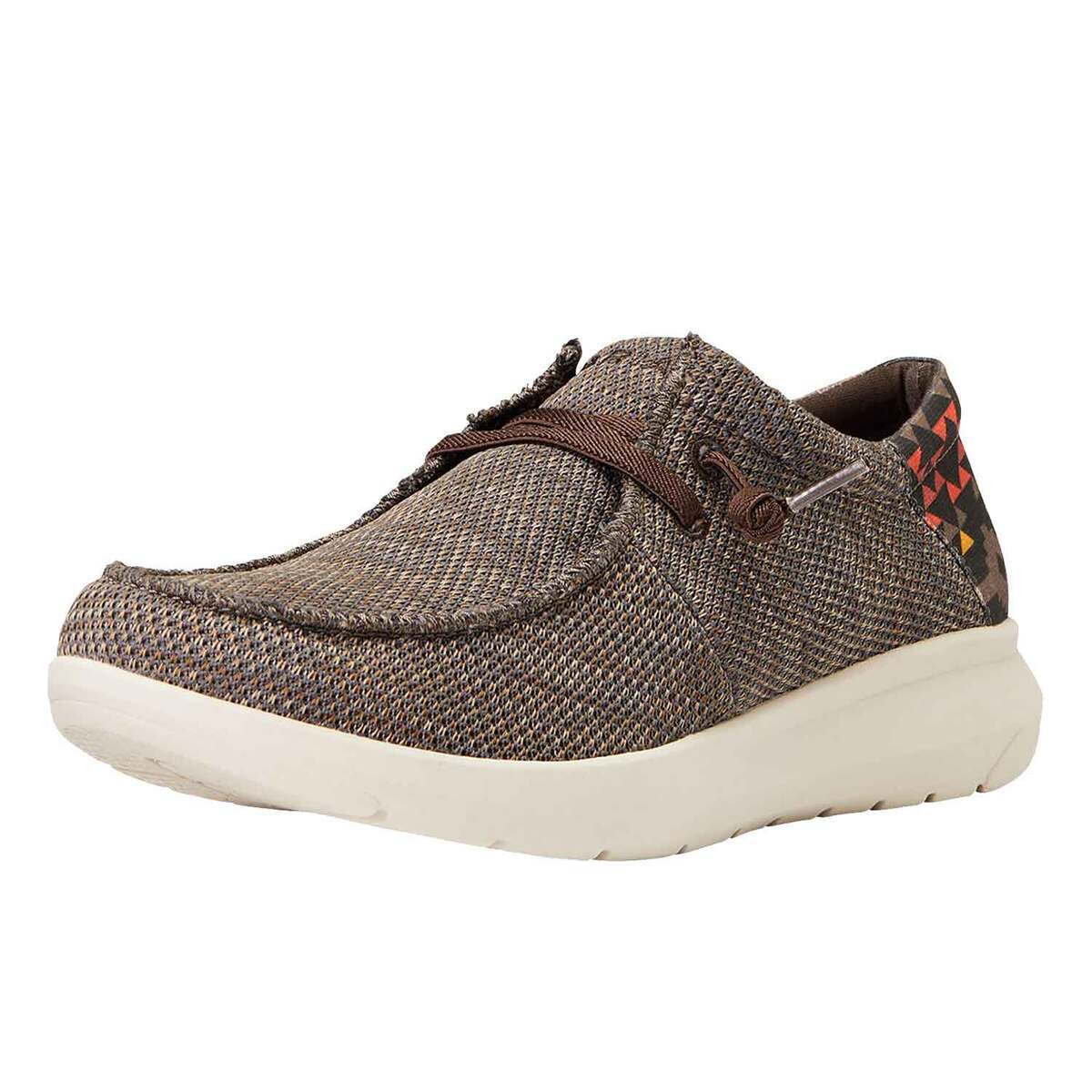 Ariat Men's Hilo Stretch Lace Casual Shoes - Heathered Brown/Red Aztec ...