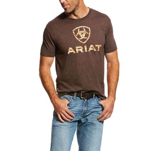 Ariat Men's Liberty USA Short-Sleeve Casual Shirt - Brown Heather L