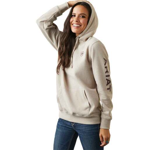 Ariat Women's Logo Casual Hoodie - Oatmeal Heather XXL
