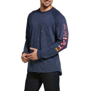 Ariat Men's Rebar Graphic Flag Long Sleeve Shirt