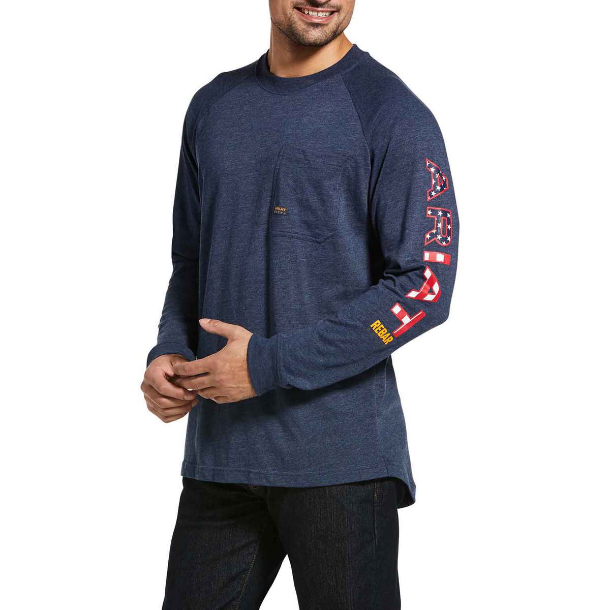 Ariat Men's Rebar Graphic Flag Long Sleeve Shirt | Sportsman's Warehouse