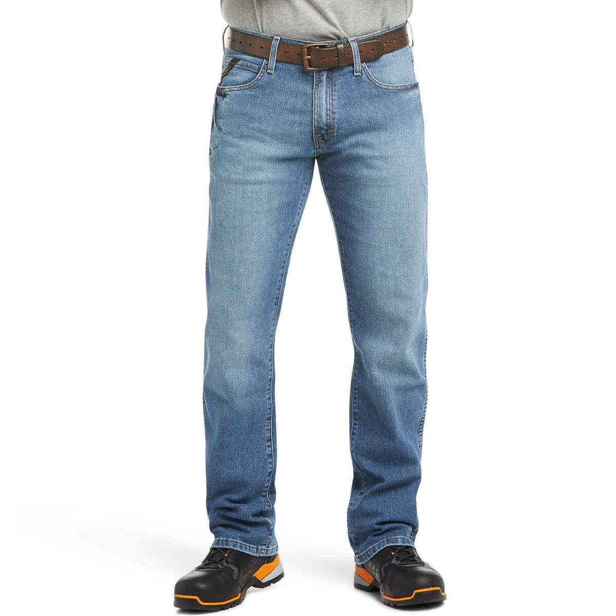 Ariat Men's Rebar M4 DuraStretch Low Rise Boot Cut Denim Jeans Ariat Men's Rebar M4 DuraStretch Low Rise Boot Cut Denim Jeans