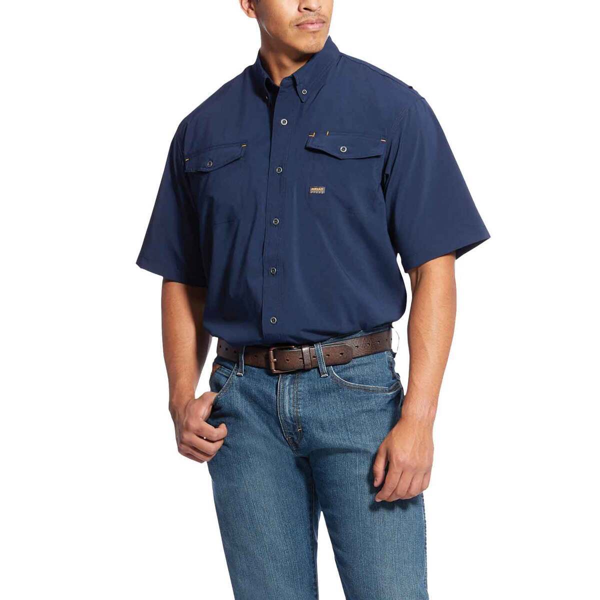 Ariat Men's Rebar Made Tough VentTek DuraStretch Short Sleeve Work Shirt Ariat Men's Rebar Made Tough VentTek DuraStretch Short Sleeve Work Shirt