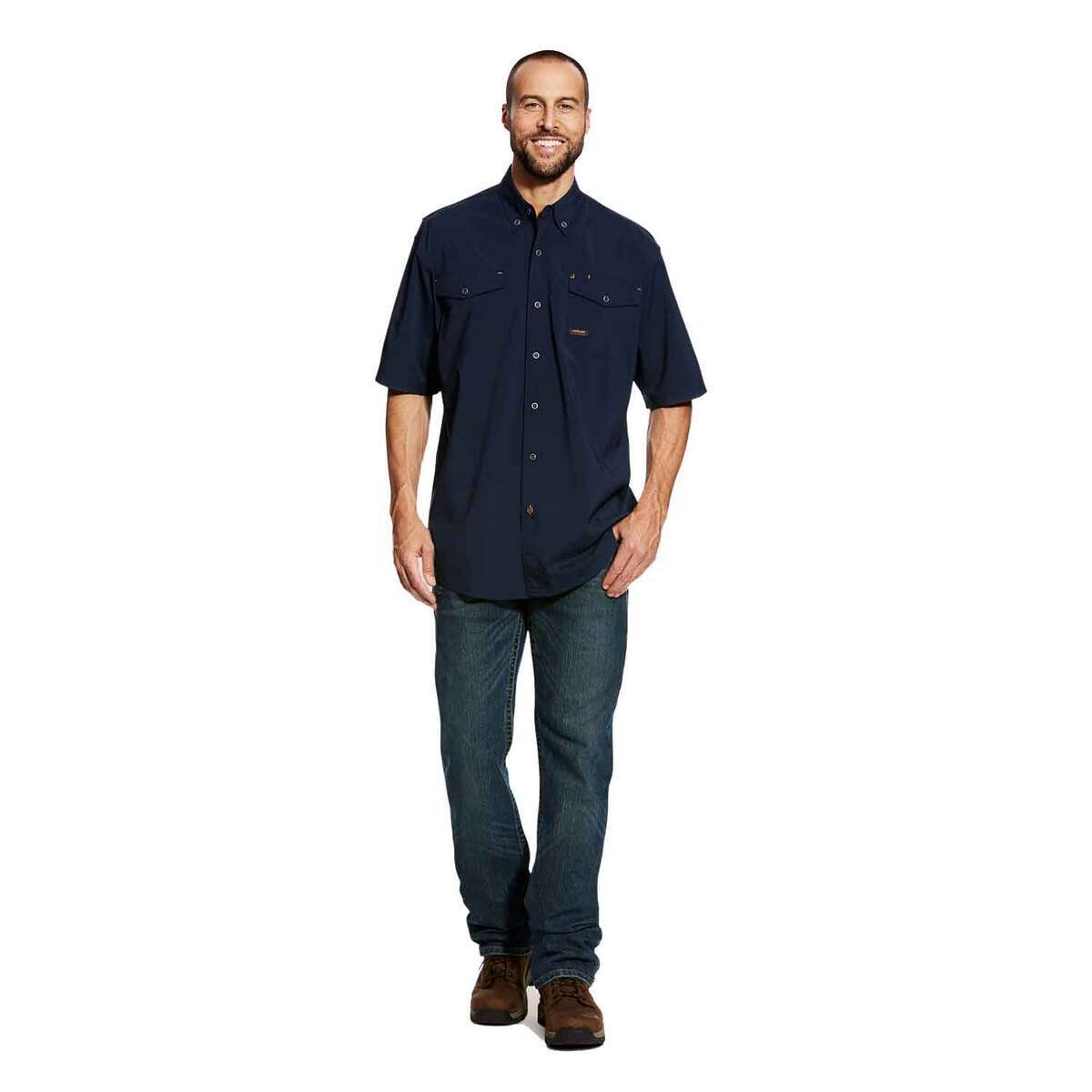 Ariat Men's Rebar Made Tough VentTek DuraStretch Short Sleeve Work Shirt Ariat Men's Rebar Made Tough VentTek DuraStretch Short Sleeve Work Shirt