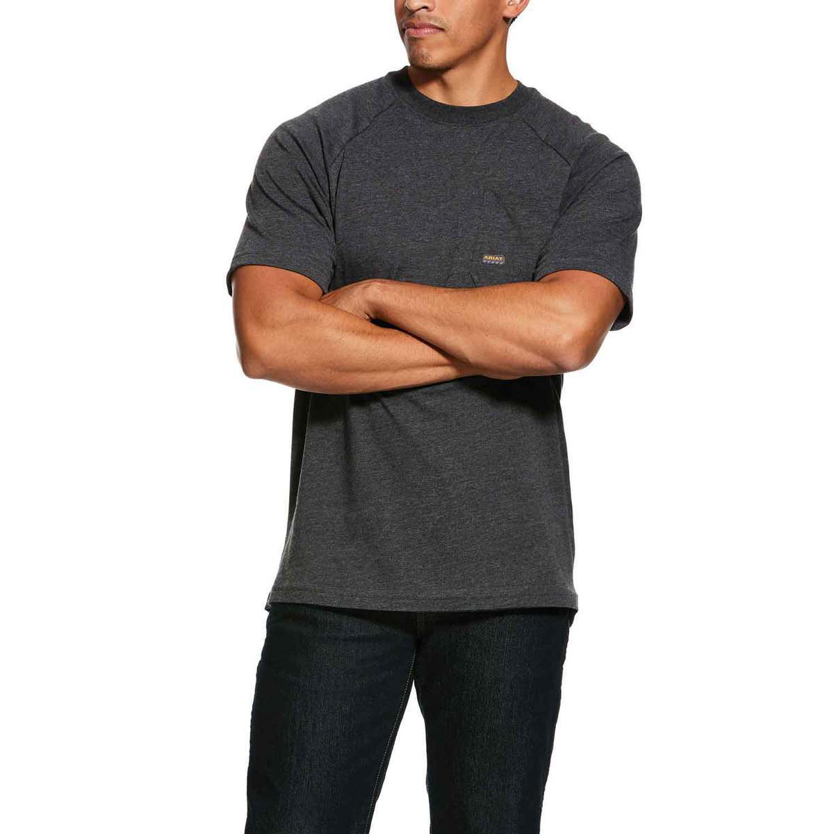 ARIAT Men's Rebar Cotton Strong Dog Tags T-Shirt - Military Graphic, Pocket, Pre-Washed Comfort