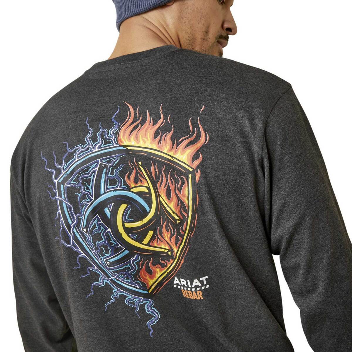 Ariat Men's Rebar Strong Shock Fire Long Sleeve Work Shirt Ariat Men's Rebar Strong Shock Fire Long Sleeve Work Shirt