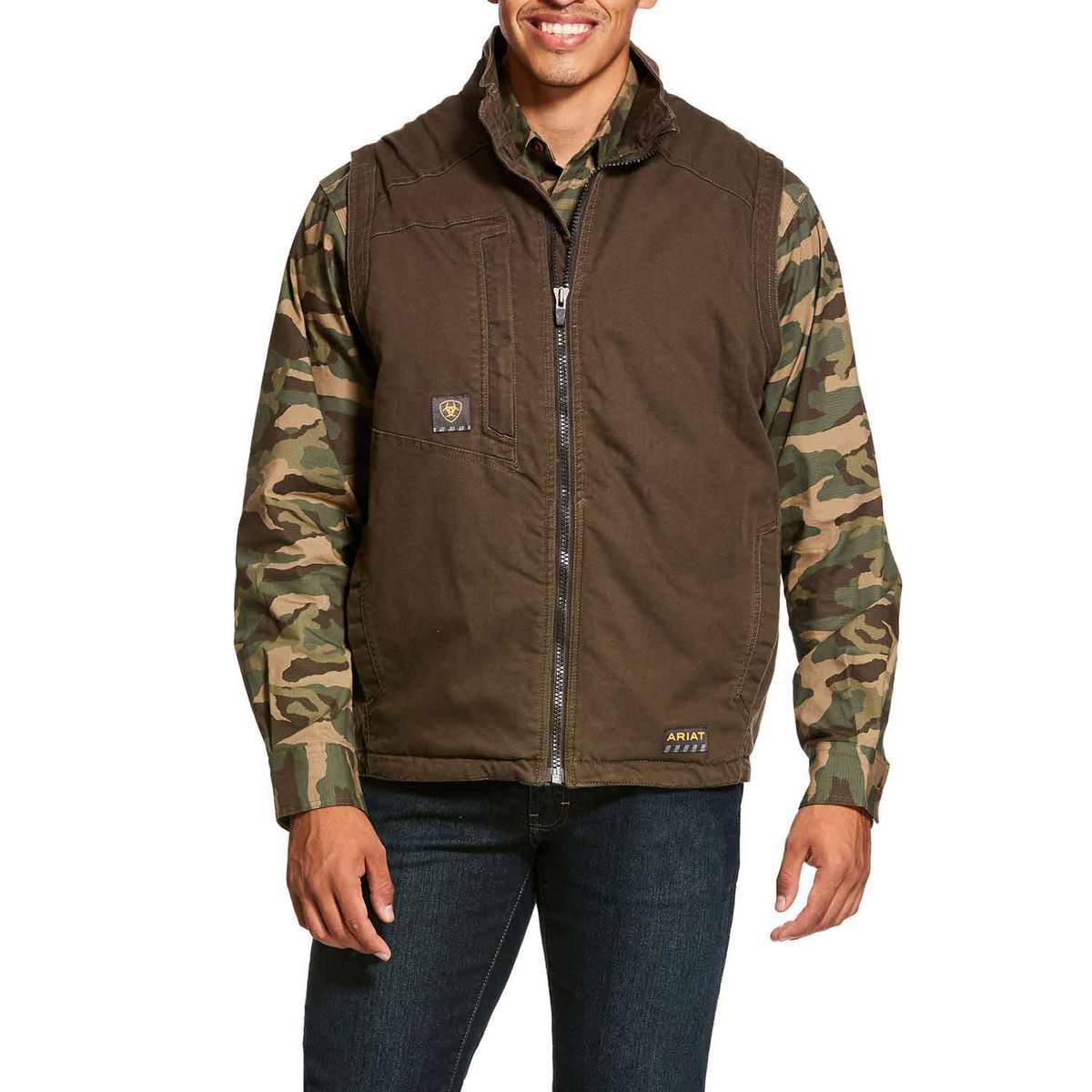 Ariat Men's Rebar Washed DuraCanvas Work Vest - Wren - XXL - Wren XXL Ariat Men's Rebar Washed DuraCanvas Work Vest - Wren - XXL - Wren XXL