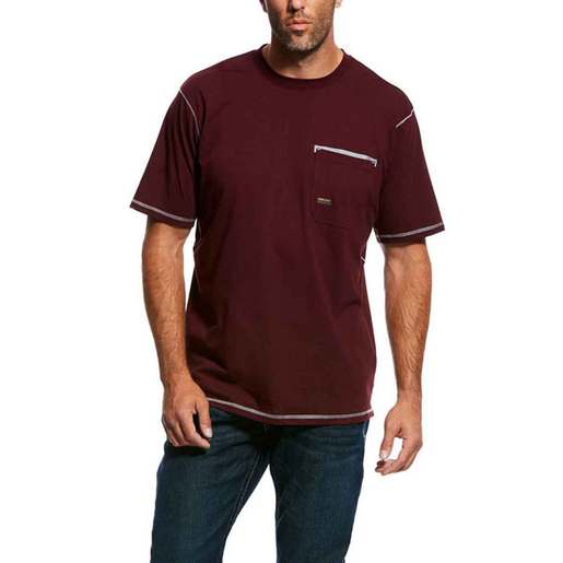 Ariat Men's Rebar Workman Crew Short-Sleeve Shirt - Heather Gray XL