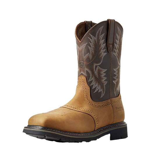 Ariat Men's Sierra Square Steel Toe 10in Work Boots - Aged Bark 14