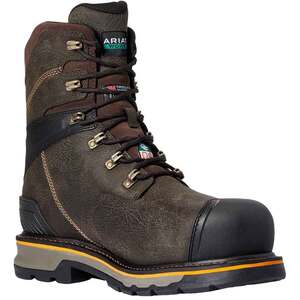 Ariat Men's Stump Jumper Composite Toe Insulated Waterproof 8in Work Boots - Iron Coffee - Size 11.5