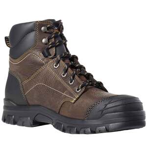 Ariat Men's Treadfast Steel Toe Waterproof 6in Work Boots - Dark Brown - Size 9