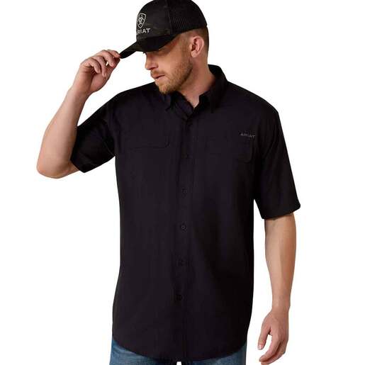 Ariat Men's VentTEK Outbound Classic Fit Short Sleeve Work Shirt - Black L