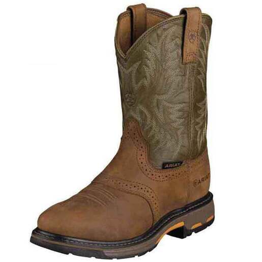 Ariat Men's Workhog Pull-On Soft Toe 10in Work Boots - Aged Bark 14