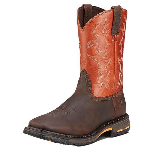 Ariat Men's Workhog Square Soft Toe 11in Work Boots - Dark Earth 7