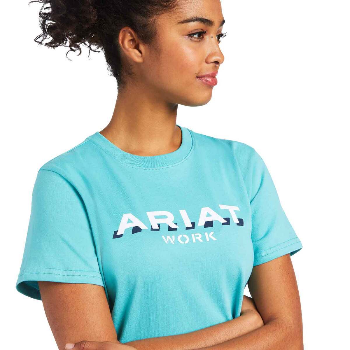 Ariat Women's Rebar Cotton Strong Logo Short Sleeve Casual Shirt Ariat Women's Rebar Cotton Strong Logo Short Sleeve Casual Shirt