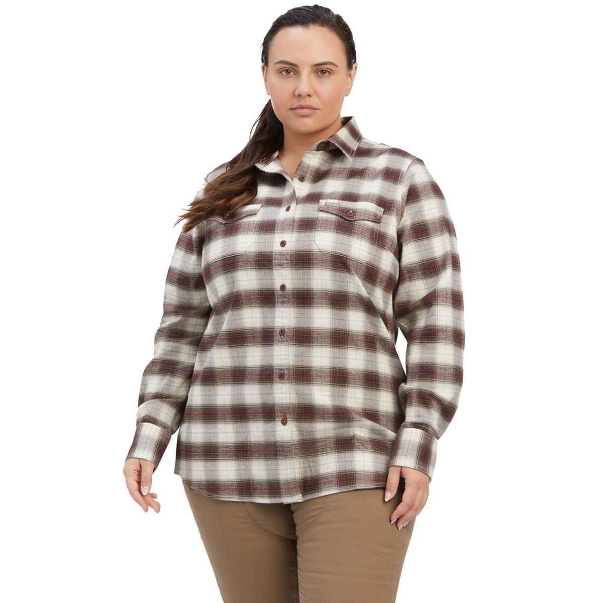 Ariat Women's Rebar DuraStretch Flannel Long Sleeve Work Shirt Ariat Women's Rebar DuraStretch Flannel Long Sleeve Work Shirt