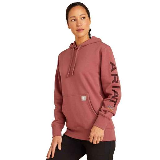 Ariat Women's Rebar Graphic Work Hoodie - Roan Rouge/Catawba Grape S on sale now for $59.95  Ariat Women's Rebar Graphic Work Hoodie - Roan Rouge/Catawba Grape S