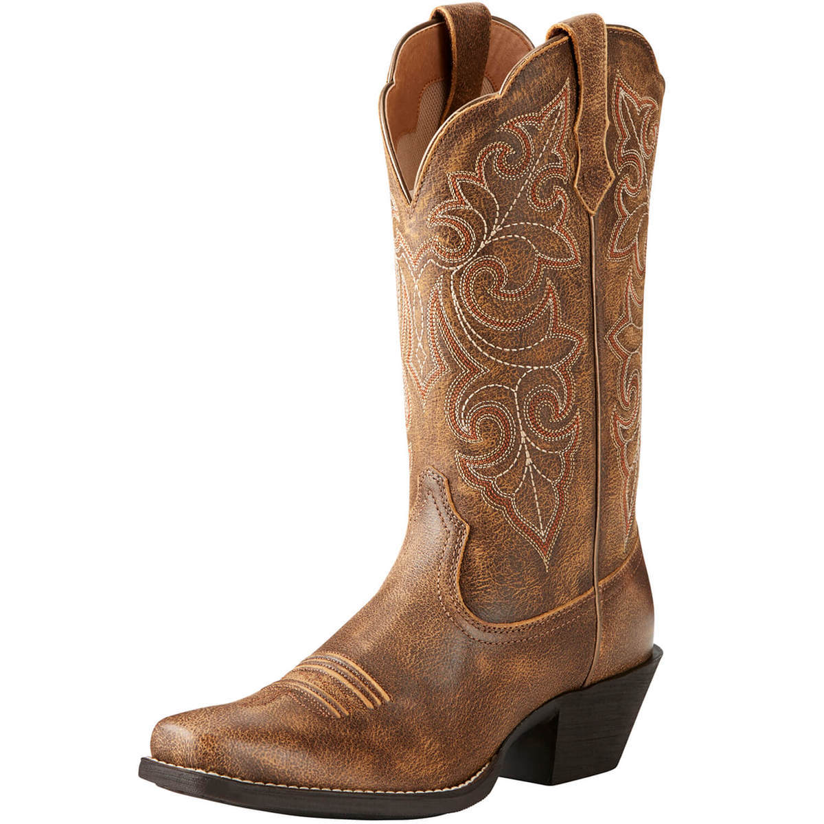 Ariat Women&s Round Up Powder Brown Wide Square Toe Western Boots