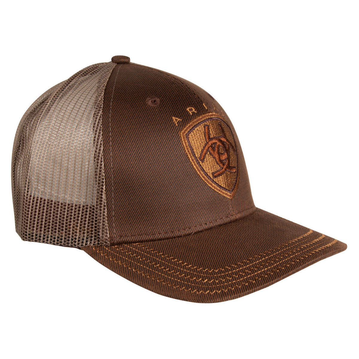 Ariat Men's Oilskin Mesh Hat - Brown - Brown One Size Fits Most Ariat Men's Oilskin Mesh Hat - Brown - Brown One Size Fits Most