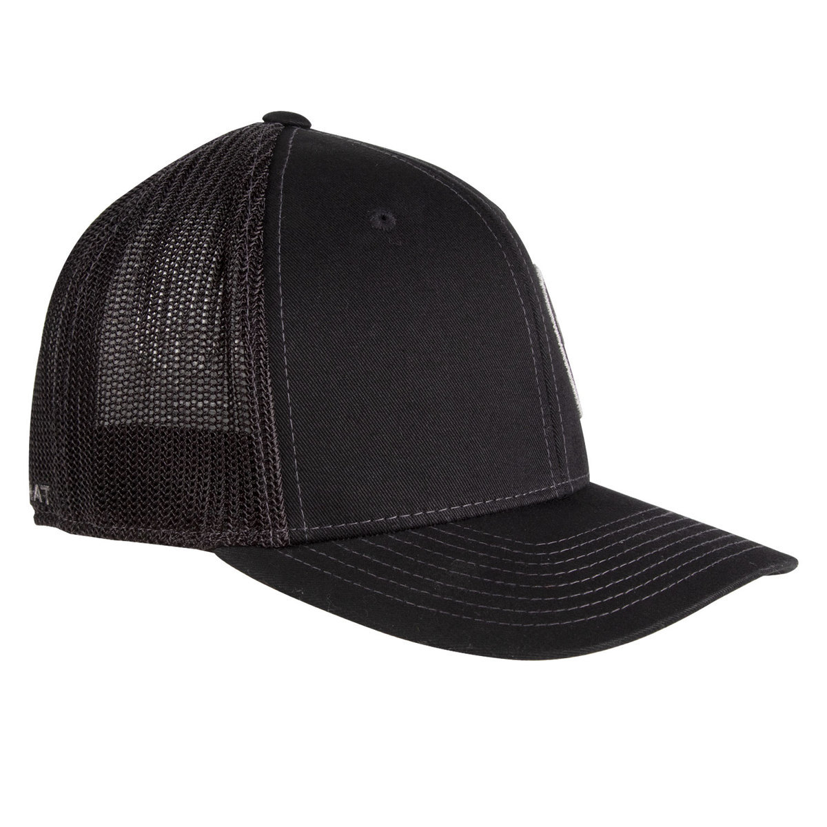 Ariat Men's Offset Logo Flexfit Hat - Black - Black One Size Fits