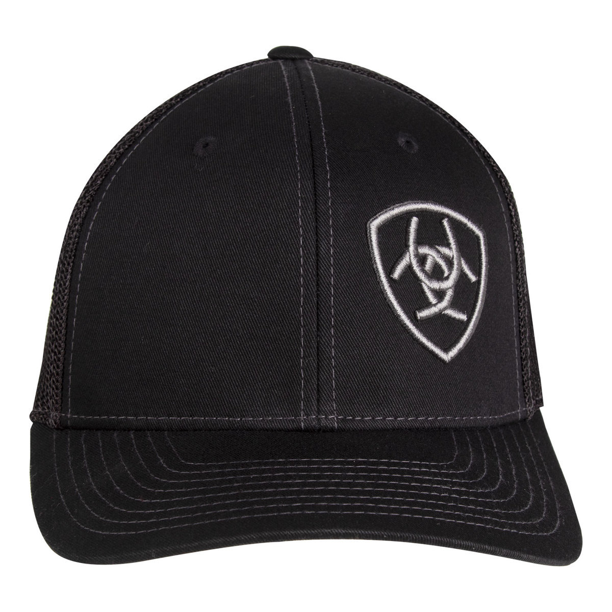 Ariat Men's Offset Logo Flexfit Hat - Black - Black One Size Fits Most Ariat Men's Offset Logo Flexfit Hat - Black - Black One Size Fits Most