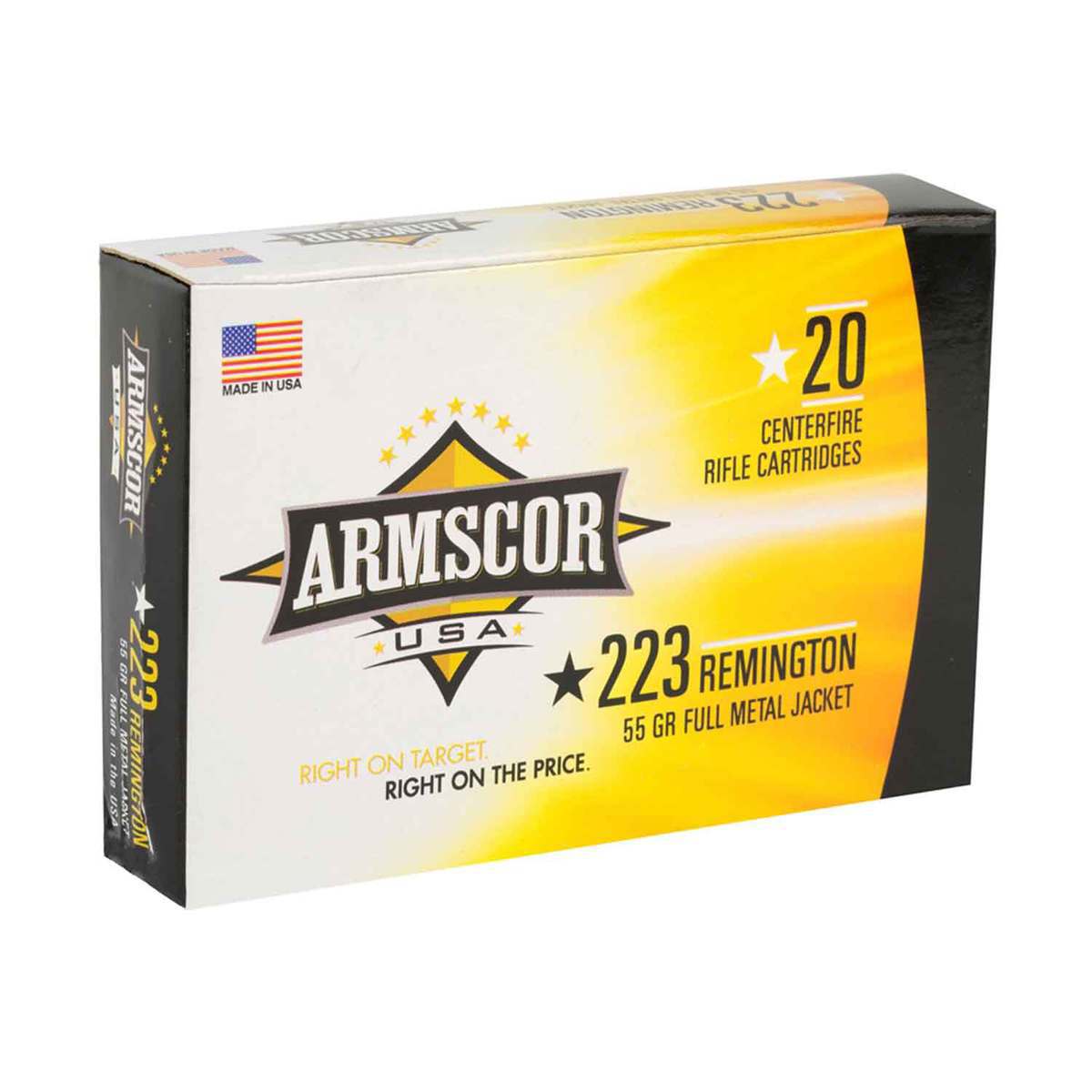 Armscor 223 Remington 55gr FMJ Rifle Ammo - 20 Rounds Armscor 223 Remington 55gr FMJ Rifle Ammo - 20 Rounds