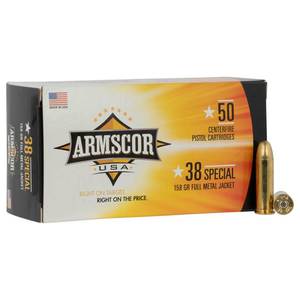Armscor 38 Special 158gr FMJ Handgun Ammo - 50 Rounds