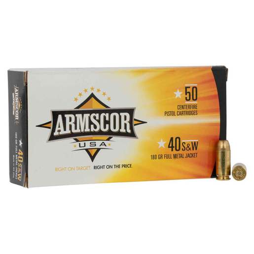 Armscor USA 40 S&W 180gr FMJ Handgun Ammo Ammo - 50 Rounds 50 Rounds Ammo