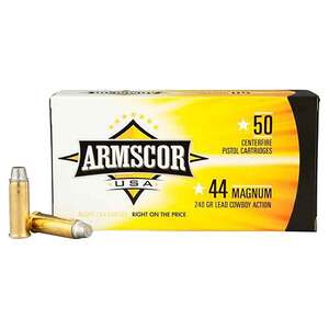 Armscor 44 Magnum 240gr SWC Handgun Ammo - 50 Rounds