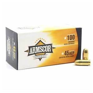 Armscor Precision 45 Auto (ACP) 230gr FMJ Handgun Ammo - 100 Rounds