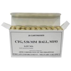Armscor 5.56mm NATO 55gr FMJ Rifle Ammo - 20 Rounds