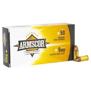Armscor 9mm Luger 124gr FMJ Handgun Ammo - 20 Rounds
