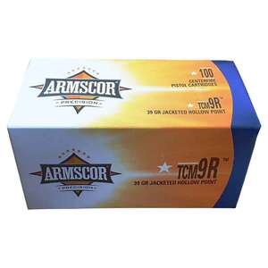 Armscor Precision 22 TCM 39gr JHP Handgun Ammo - 100 Rounds