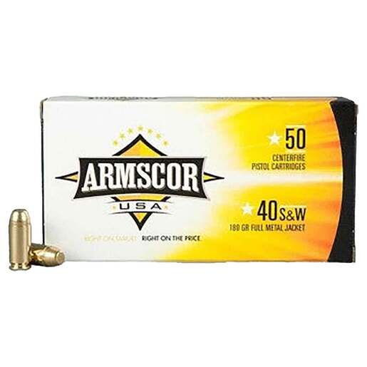Armscor Precision 40 S&W 180gr FMJ Handgun Ammo Ammo - 100 Rounds 100 Rounds Ammo