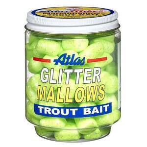 Atlas Mike's Glitter Mallows Trout Bait Marshmallows - Chartreuse/Garlic, 1.5oz